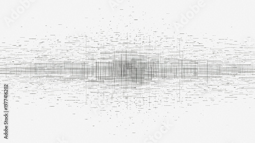 High-resolution abstract digital grid background with intricate black lines and data particles on a clean white canvas. Perfect for modern tech presentations, corporate websites, UI/UX designs, and