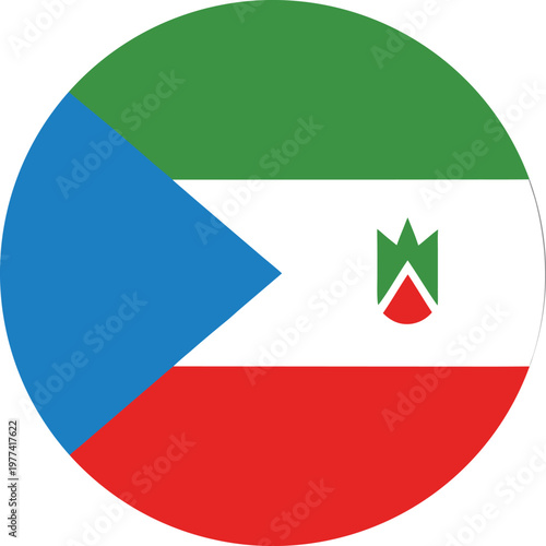 equatorial guinea flag circular badge icon flat vector design