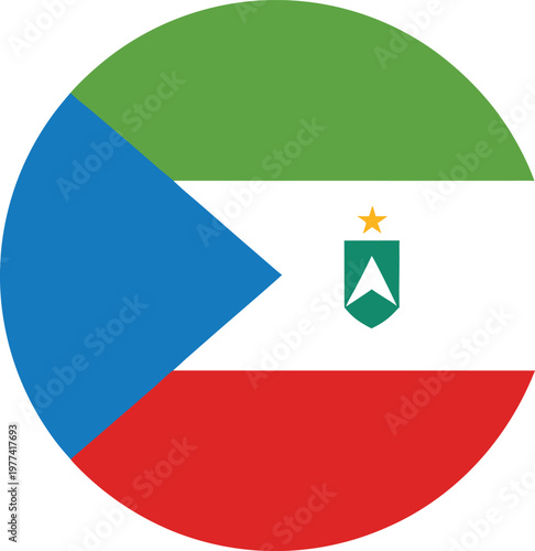 equatorial guinea flag round circle icon flat design