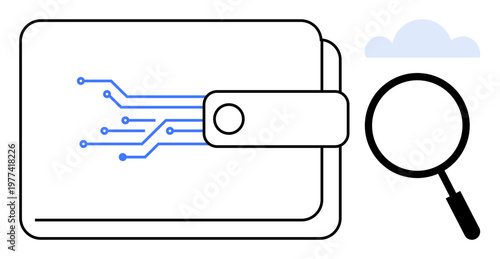 Digital wallet concept. Digital wallet secure cryptocurrency transactions and data storage. Digital wallet enhances encryption, blockchain integration, and fintech security. For fintech