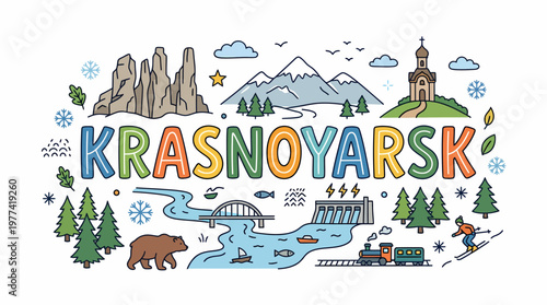 Krasnoyarsk Cityscape - Siberia Nature and Landmarks