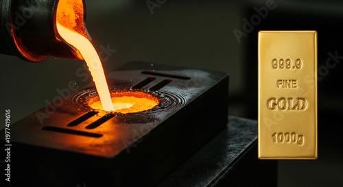 Gold Refining Process Symbolizing Financial Instability And Global Uncertainty