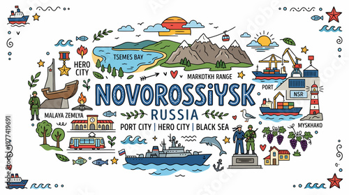 Novorossiysk Russia Map: Port City, Hero City, Black Sea Landmarks