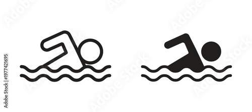 Swimming icon vector design template and illustration EPS10.