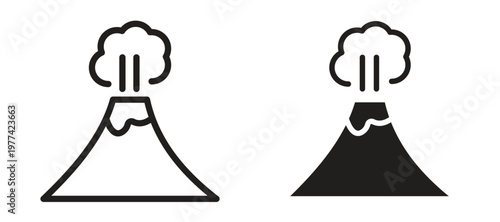 Volcano icon vector design template and illustration EPS10.