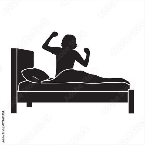 silhouette of a young woman doing yoga on white background or silhouette vector 