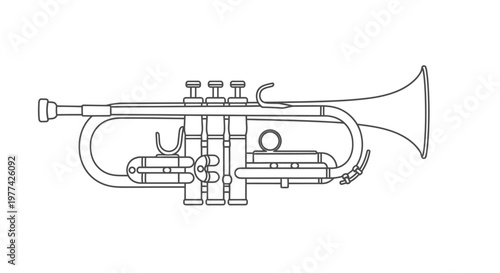 Trumpet Instrument Outline Drawing