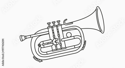 Brass Trumpet Instrument Illustration