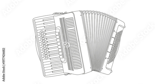 Accordion instrument illustration musical accordion drawing