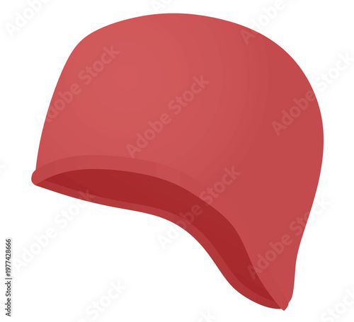 Red swim cap. vector illustration