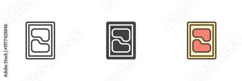 Chicken fillet icon set showing meat cut in line, filled outline and solid styles. Color vector icon sign symbol for poultry food. Chicken icon for cooking.