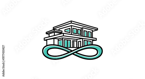 Modern Architecture Design Featuring an Infinity Symbol, Symbolizing Endless Possibilities