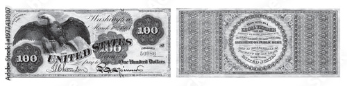 Vector illustration of United States 100 dollar bill