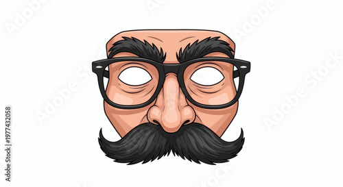 Funny Masquerade Mask with Bushy Eyebrows, Large Nose, and Moustache for Costume Parties