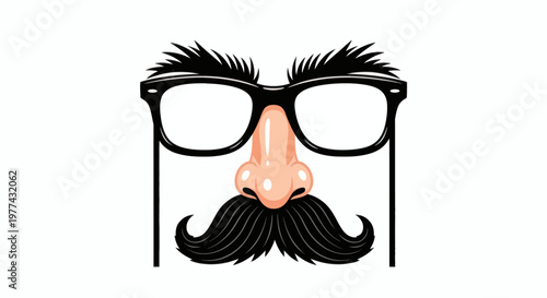 Funny Disguise Mask with Big Mustache, Glasses, and Nose - Perfect for Parties and Pranks