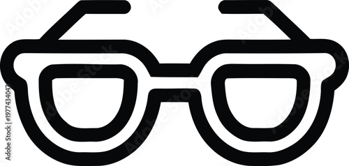 Modern eyeglasses frame icon black outline spectacles silhouette design for optician