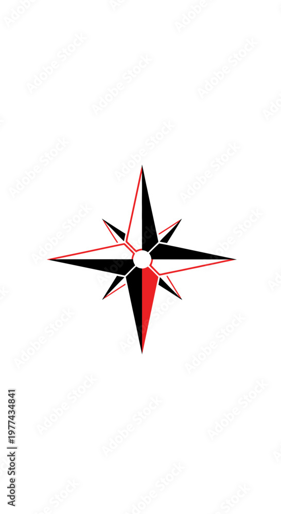 Fototapeta premium Modern Compass Design for Navigation and Exploration, Directional Symbol on White Background
