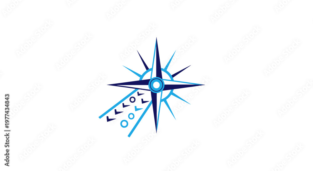 Fototapeta premium Modern Compass Star Nautical Exploration Icon Vector Graphic