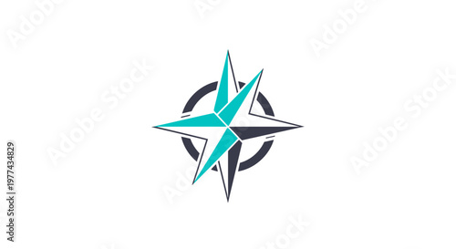 Modern Compass Rose Design Nautical Navigation Icon Modern Business Directional Symbol
