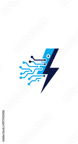 Free Download Modern Digital Lightning Bolt Tech Energy Symbol Innovation - GFXLoad