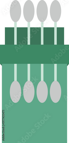 Flat Design Cotton Buds Illustration