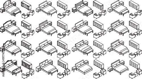 Array of beds, meticulously arranged, offer a glimpse into the diverse world of interior design, a symphony of rest and relaxation. 