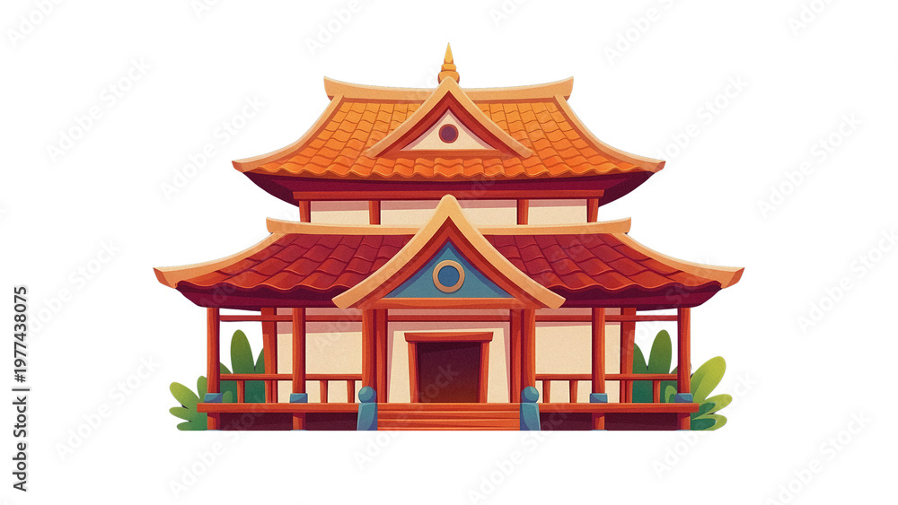 Fototapeta premium Traditional Asian Temple Architecture Design.