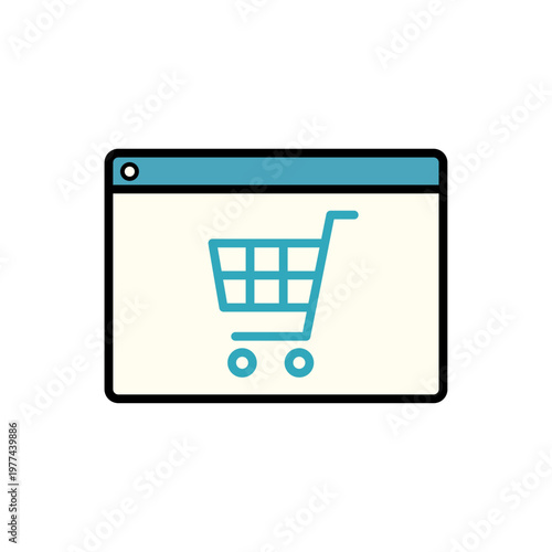 Webカート表示アイコン（アクセントカラー） – シンプルWeb操作アイコンシリーズ