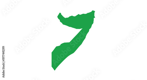A green outline depicting the geographical shape of somalia on a white background high quality professional