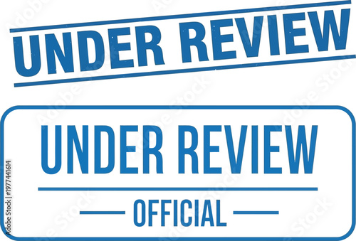 Two blue stamps, "UNDER REVIEW" and "UNDER REVIEW OFFICIAL", are displayed on a white background