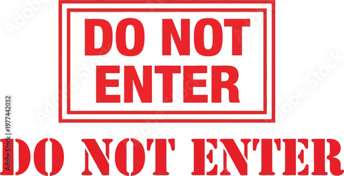 Εκτύπωση καμβά Red Do Not Enter Warning Sign, Rectangular and Stamped Versions