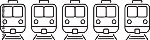 Train Car Lineup: A series of sleek, modern train cars are displayed in a precise row, perfectly aligned. The image captures the essence of linear transportation.