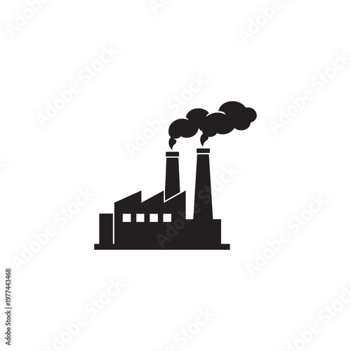 Factory building chimney smoke