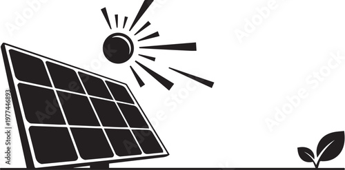 Electric guitar with solar panel renewable clean energy technology illustration