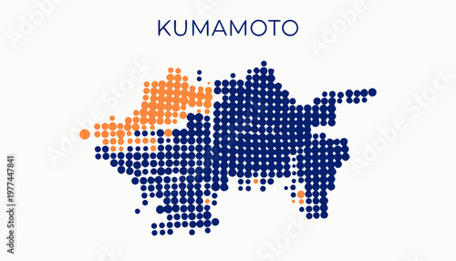Kumamoto City Map Dots Illustration