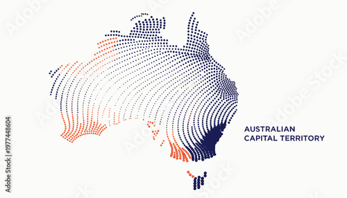 Australian Capital Territory Map Dots Illustration