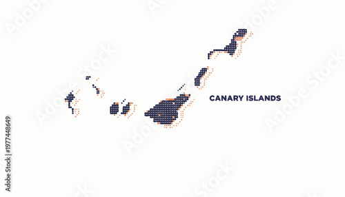 Map of Canary Islands in Pixel Art Style