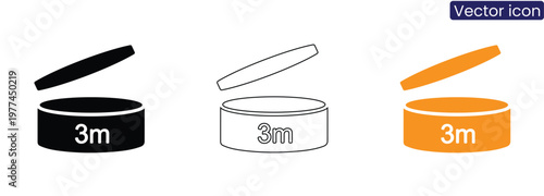 3M tape dispenser icon set on white background