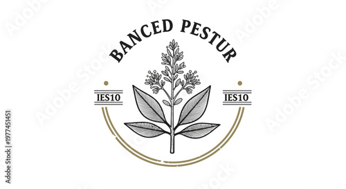 Highly Detailed Vintage Botanical Illustration with IES10 Text