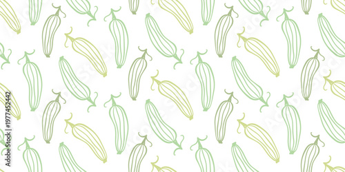 Seamless zucchini vector pattern background