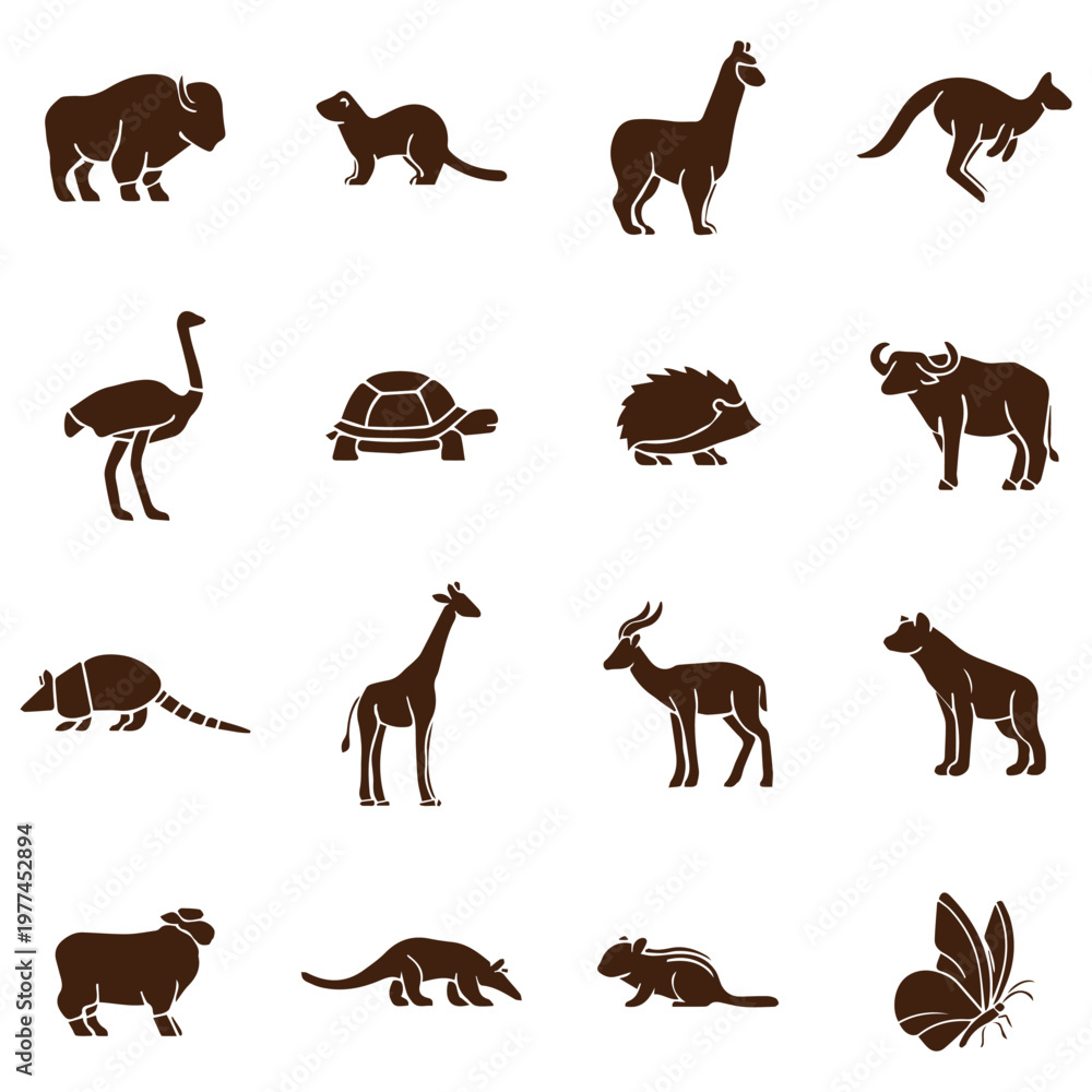 Obraz premium Nature Wildlife Creature Silhouette Icons