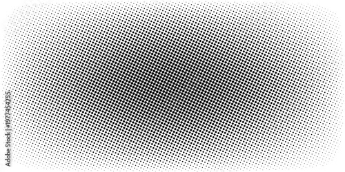 Set of halftone dots gradient pattern texture isolated on white background. Straight dotted spots using halftone circle dot raster texture. Vector blot half tone collection.