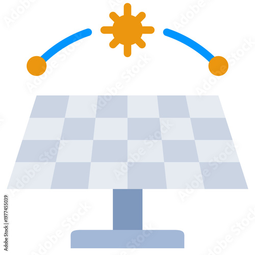 Solar Tracking System icon, Flat design style vector illustration