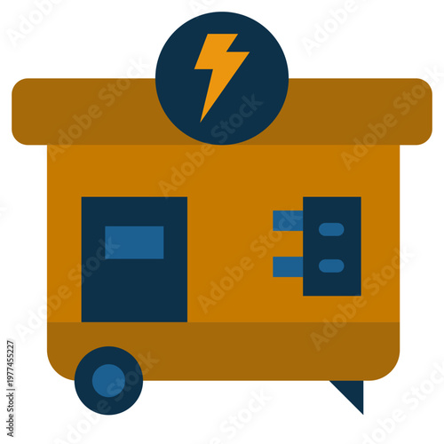 Generator icon, Flat design style vector illustration