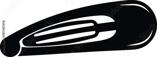 Silhouette black hair clip accessory for beauty salon hairstyling vector design