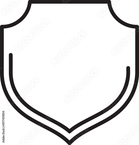 Black shield outline isolated on transparent background heraldry symbol