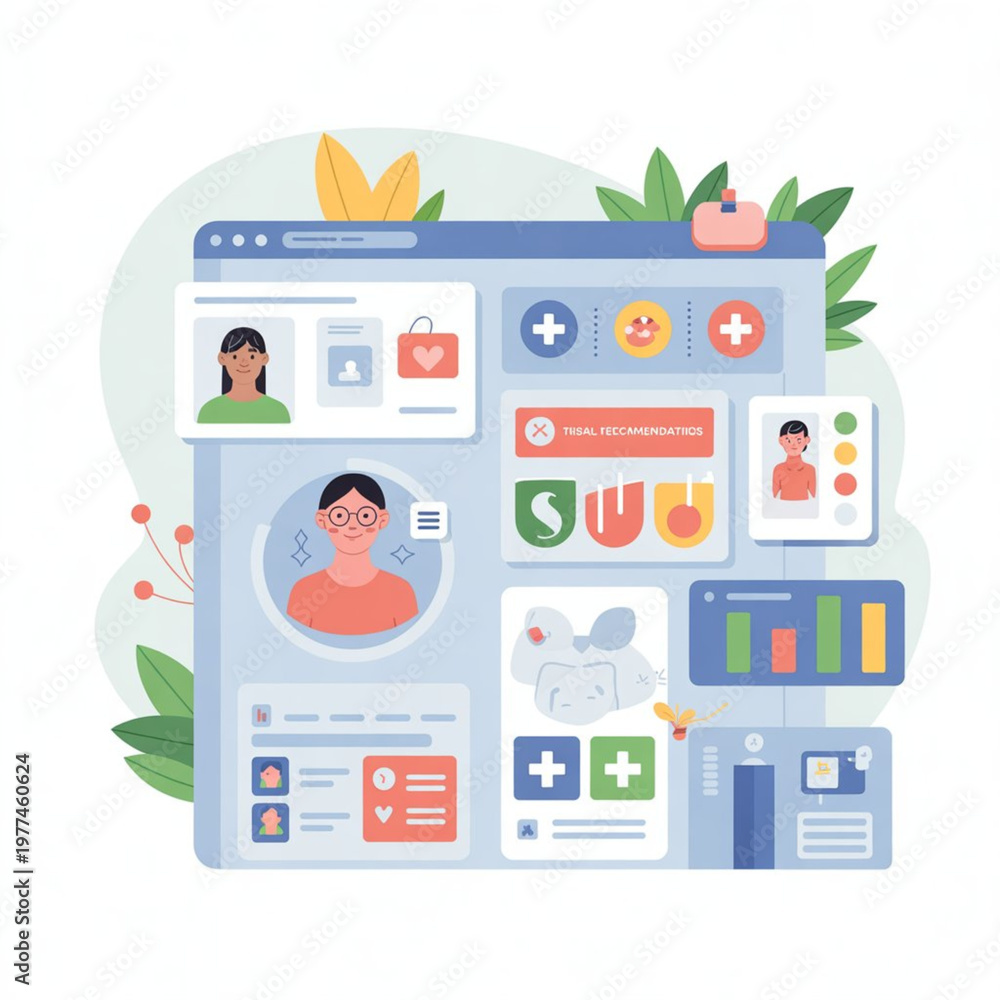 Fototapeta premium Clinical Decision Support AI Dashboard Vector
