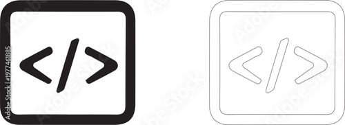 HTML Code. Programming vector icon.