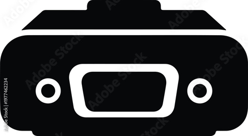 Silhouette modern virtual reality headset device symbol technology gaming vector design