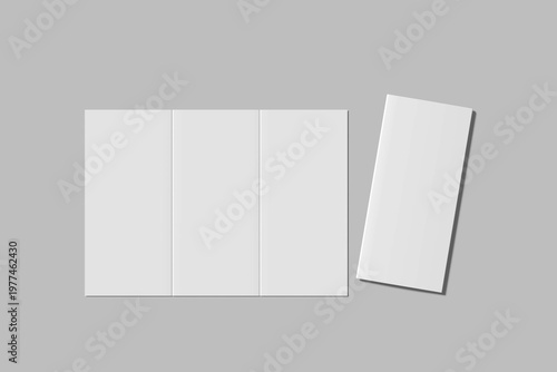 Trifold A4 Mockup Your Design Blank	
